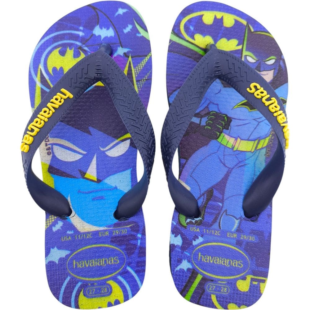 Chinelo Dedo Infantil Menino Casual Dia a Dia Passeio Escola Praia Heróis Havaianas Kids Top Warner