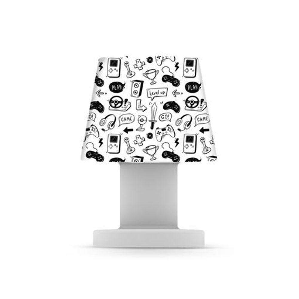 Abajur De Mesa Game Preto E Branco - Sofisticação E Estilo Moderno Para Seu Ambiente