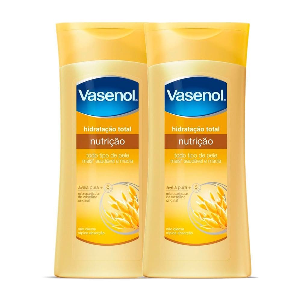 Kit 2 Loção Hidratante Vasenol Hidratação Total Nutrição 200ml