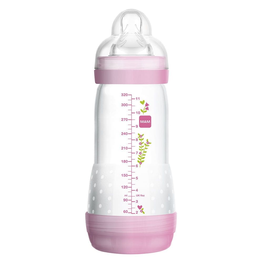 Mamadeira Mam Easy Start First Bottle Bico de Silicone Desenhos 320ml 4+ Meses Gilrs Ref:4678