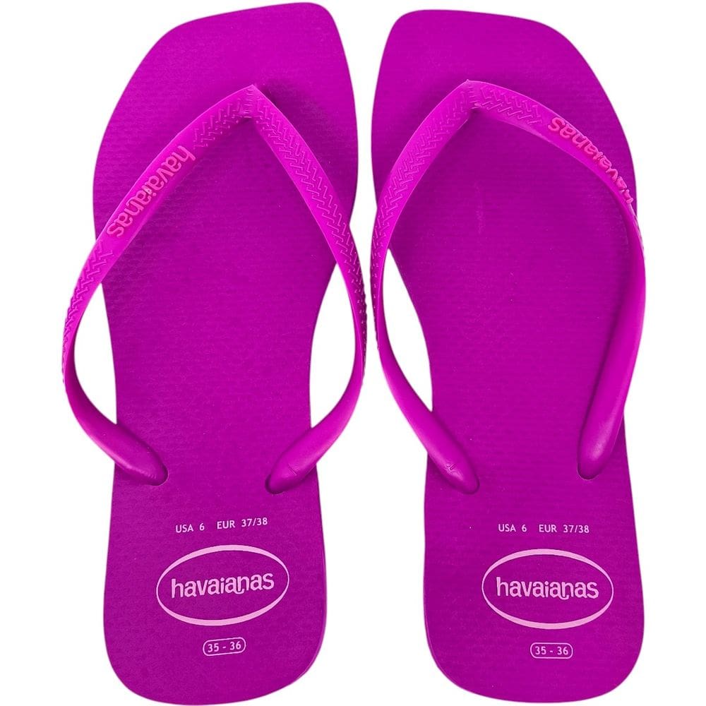 Chinelo Dedo Feminino Casual Dia a Dia Passeio Praia Bico Quadrado Havaianas Slim Square Pop Up
