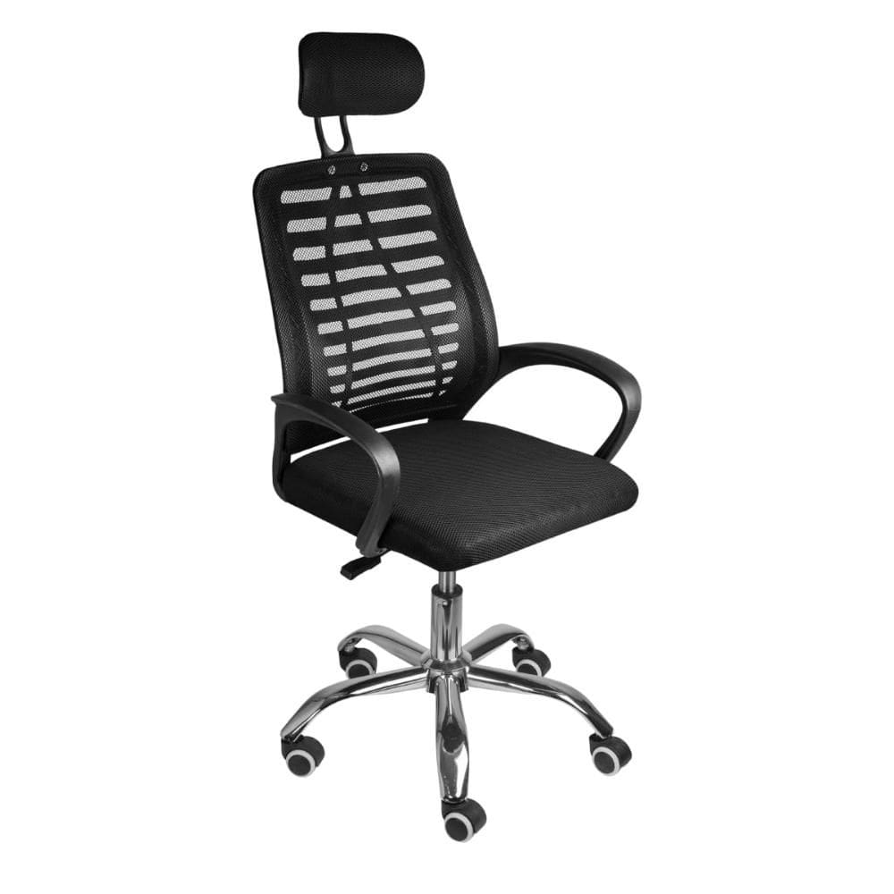Cadeira de Escritório Giratória Viena Preto Encosto Tela Mesh Or Design