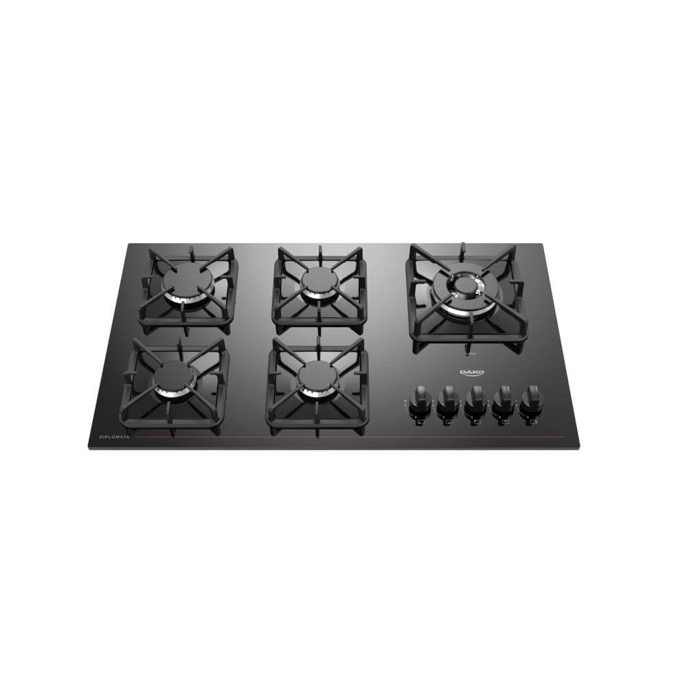 Cooktop 5 Bocas Dako Diplomata Mesa de Vidro Preto Bivolt
