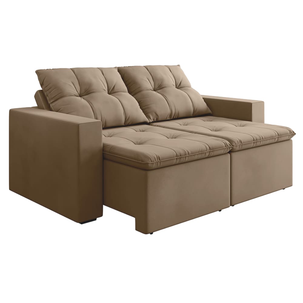 Sofá Retrátil e Reclinável 3 Lugares 2m Veludo Damasco