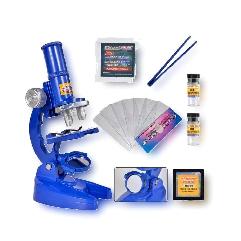 Microscópio Cientista Infantil Led 100x 200x 450x Brinquedo