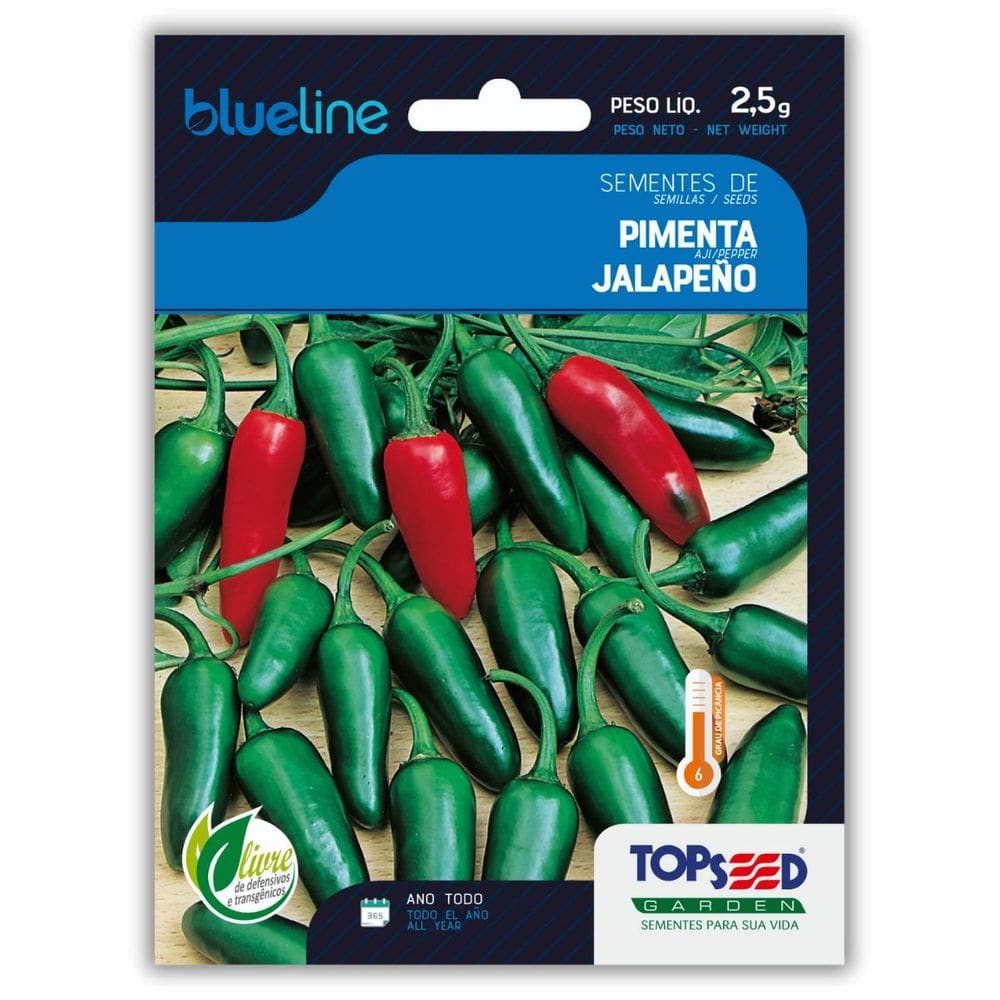 Semente de Pimenta Jalapeno Blueline TOPSEED