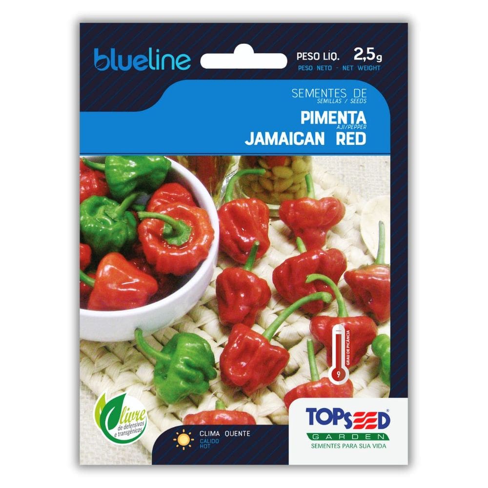 Semente de Pimenta Jamaican Red Blueline TOPSEED
