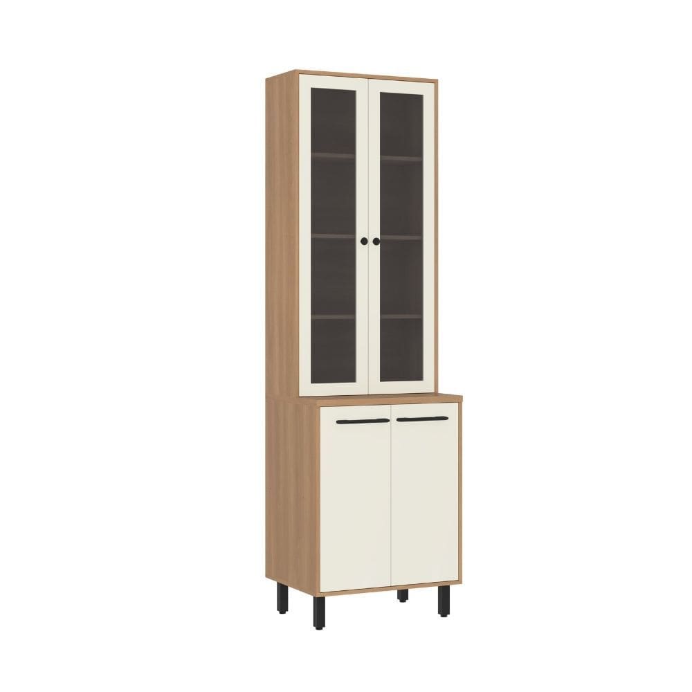 Cristaleira Havana - 220cm 4 Portas Vidro Fume - Casamia