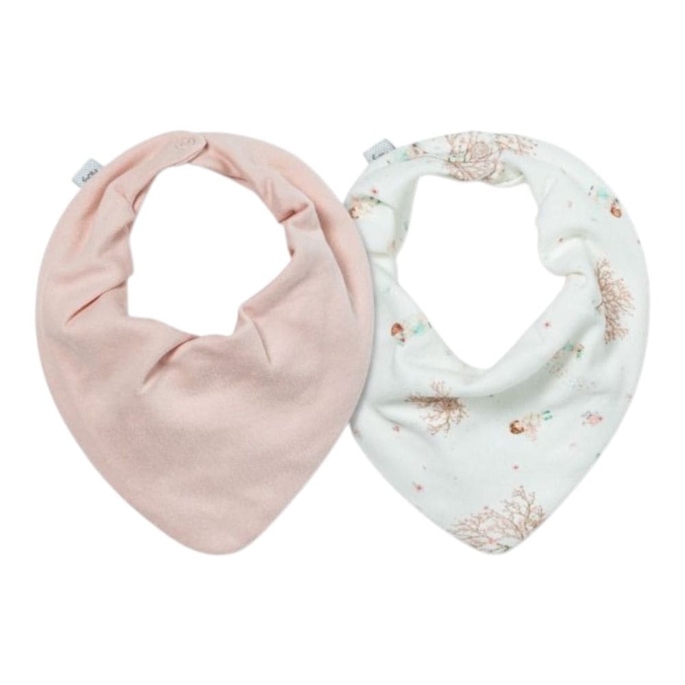 Kit Com 2 Babadores Bebê Bandana Cerejeira Rosa Pêssego -Hug