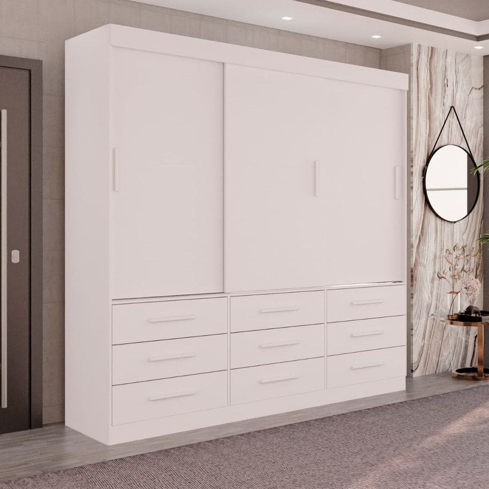 Guarda Roupa Casal New Star 3 portas e 9 gavetas Salleto