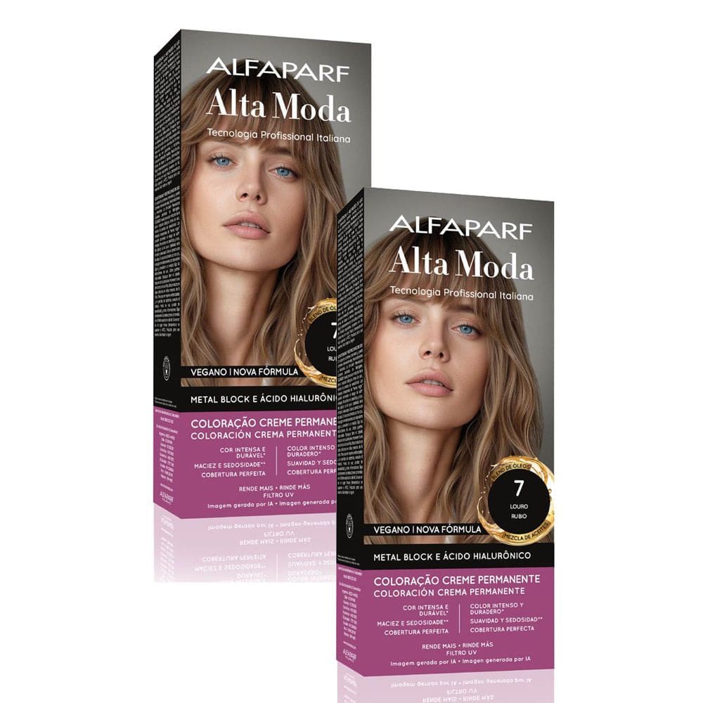 Kit 2 Tintura Creme Altamoda Alfaparf  7 Kit