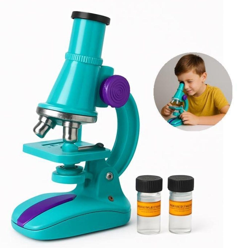 Microscópio óptico Infantil 100x450x Led Brinquedo Cientista