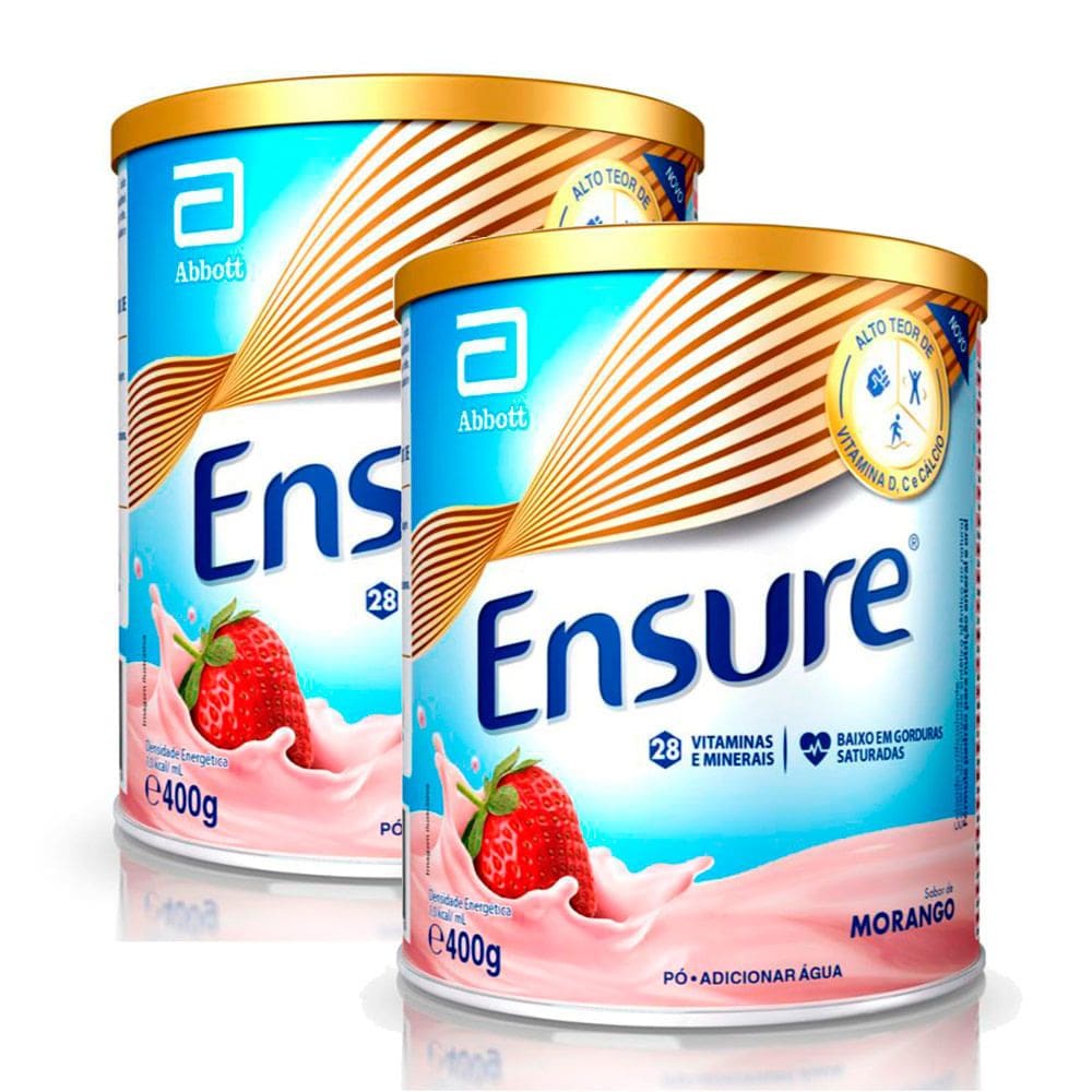 Kit 2 Ensure Morango Suplemento Alimentar 400g