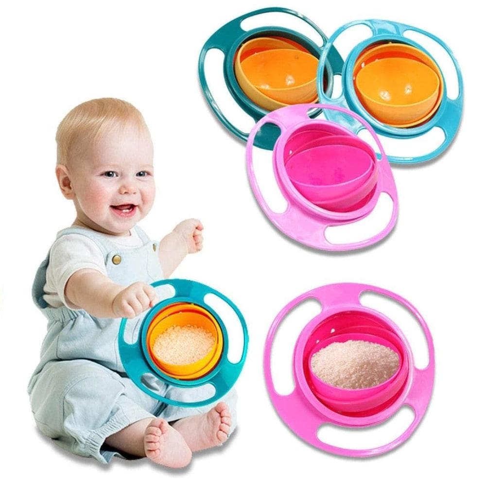 4 Pratos Giratórios 360 Giro Bowl Infantil Comida Não Cai