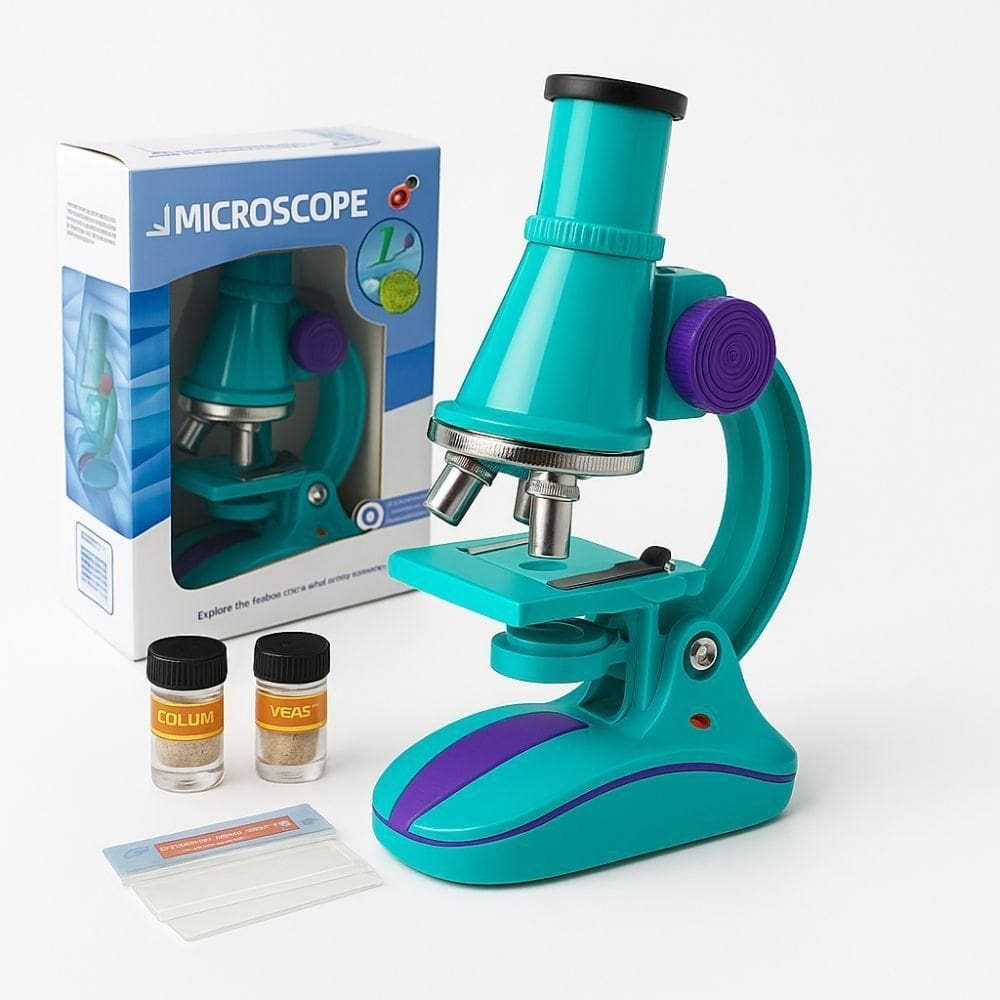 Microscópio Infantil Led 100x 200x 450x Completo Educativo