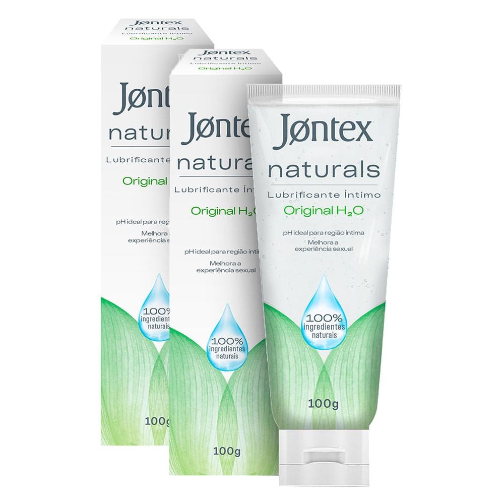 Kit 2 Gel Íntimo Jontex Naturals H2O 100% Natural 100g