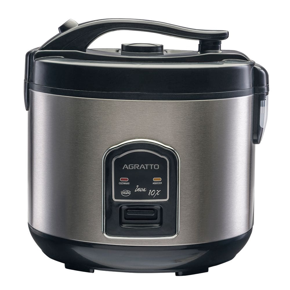 Panela de Arroz Elétrica Agratto Tampa de Vidro 10 Xícaras Inox 220V