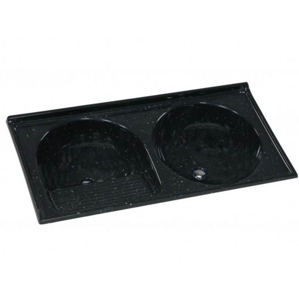 Tanque De Mármore Sintético Duplo N°1 100x52cm Preto - 507408 - A.j. Rorato