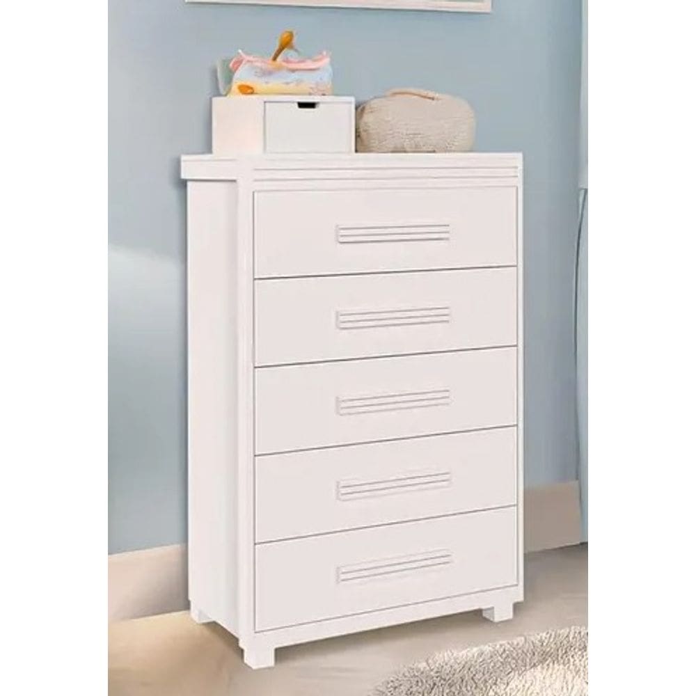 Comoda PARIS 5 gavetas BRANCA