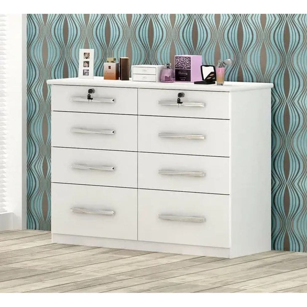 Cômoda MONIQUE 8 Gavetas BRANCA