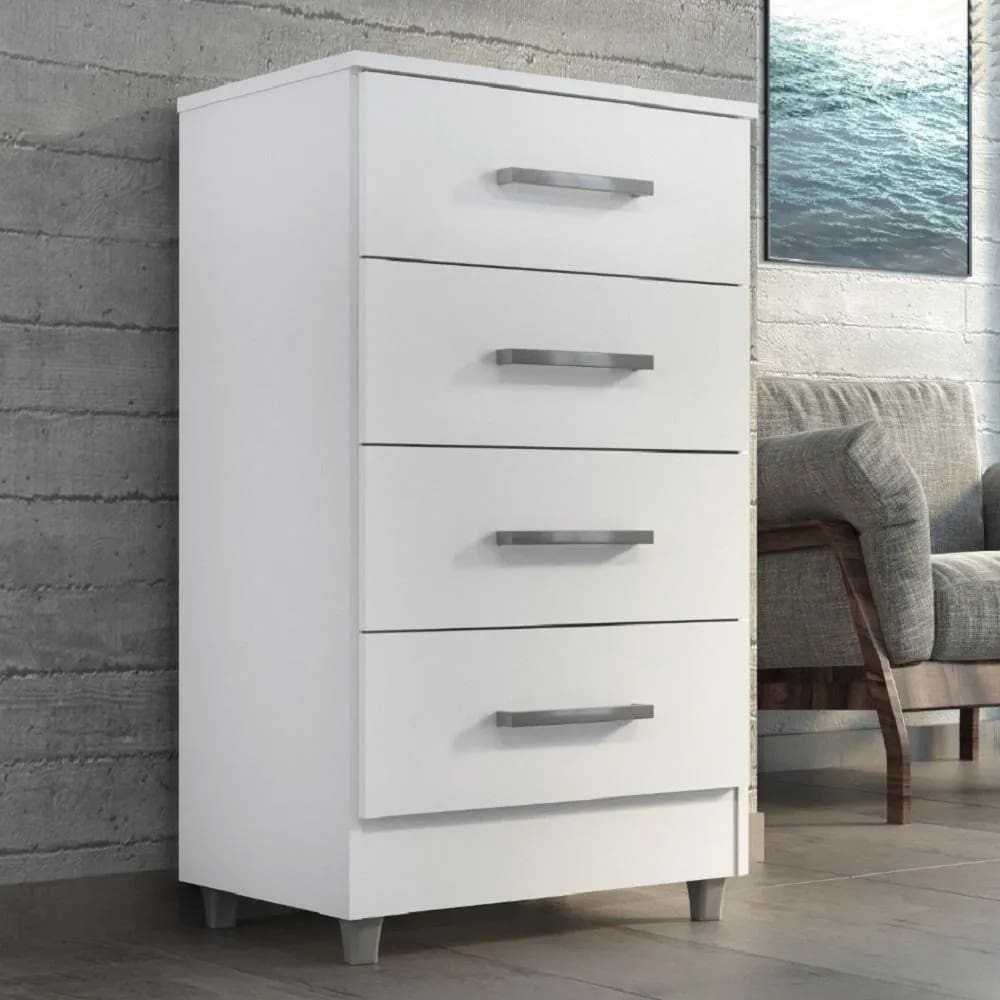 Comoda FLAVIA com 4 gavetas BRANCA