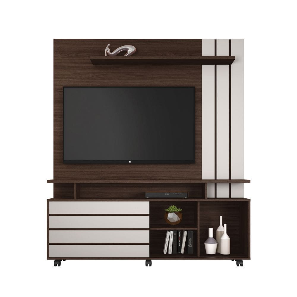 Home Para TV HOME SERRANO 65 Serrano Ripado Porta de Correr C/Rodízios JCM