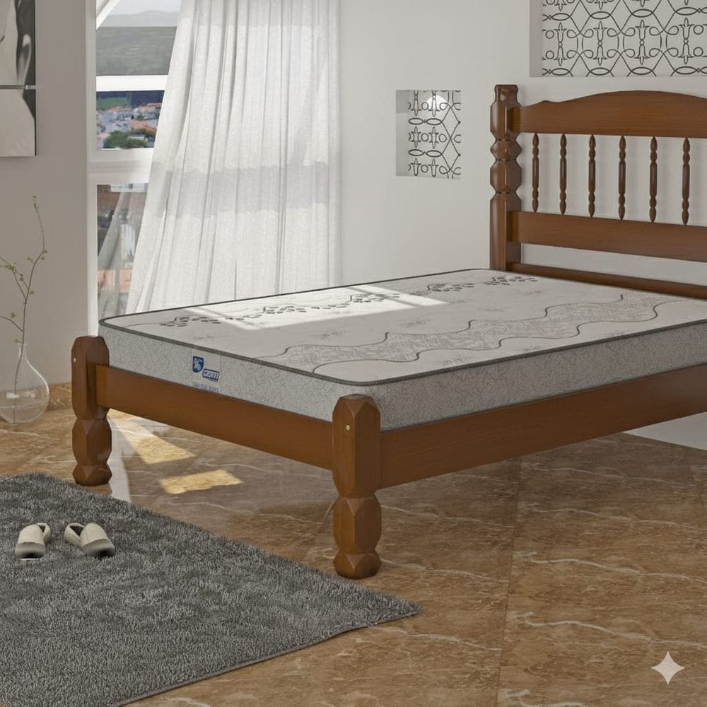Cama casal madeira torneada - 8x8mod02