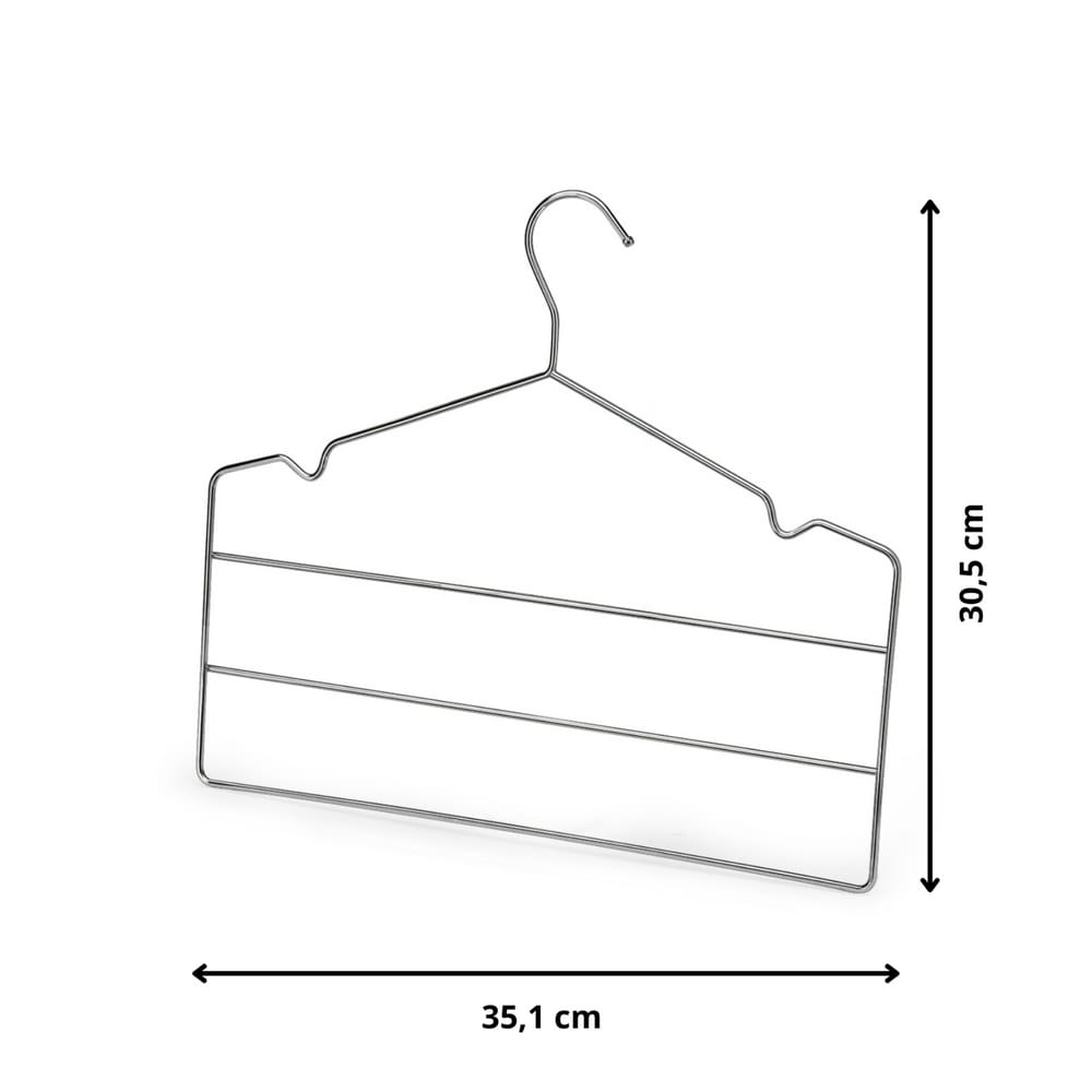 Cabide Triplo Para Calças Cromado 1006 Arthi