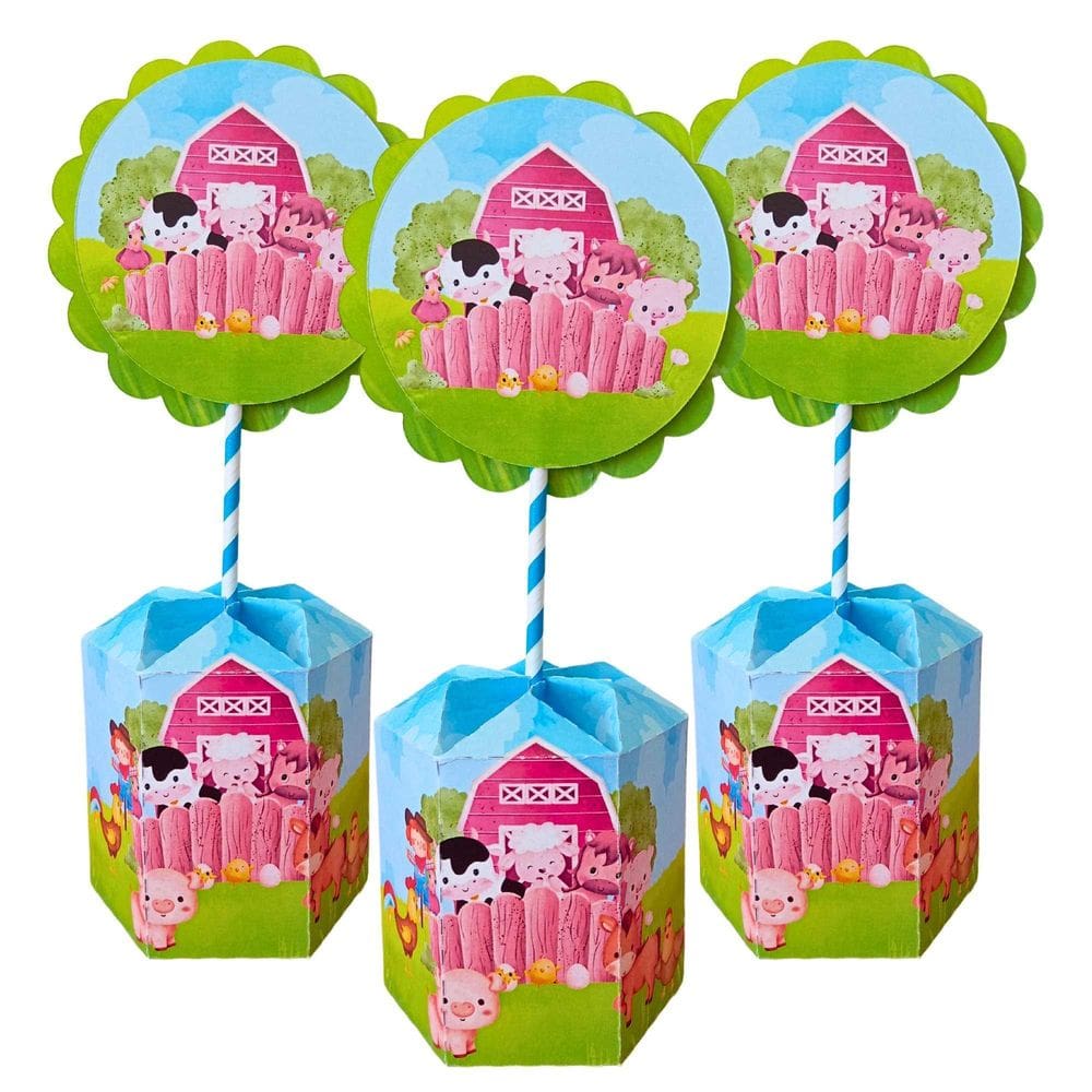 10 Centro De Mesa Decorativo Festa Personalizado Fazendinha