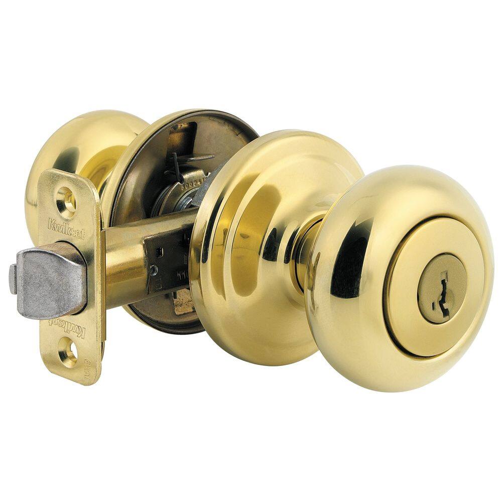 Combinação de maçaneta e fechadura Kwikset Juno SmartKey Brass