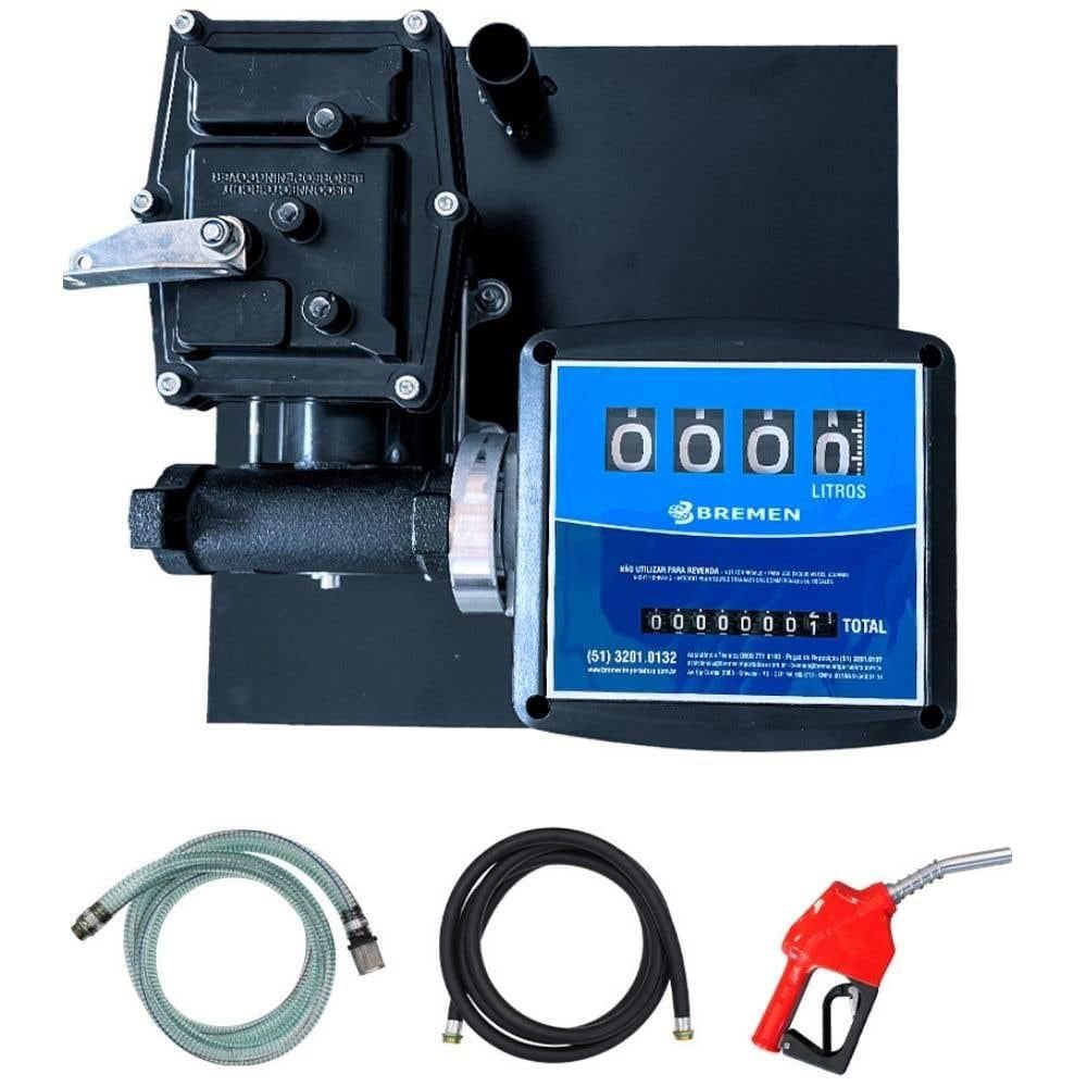 Kit de Abastecimento para Gasolina 12V 50L/min com Medidor Mangueira e Bico Automático BREMEN