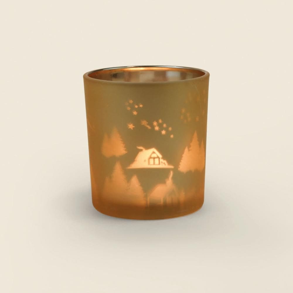 Porta Vela Gold Vidro 7x8cm - A\\CASA