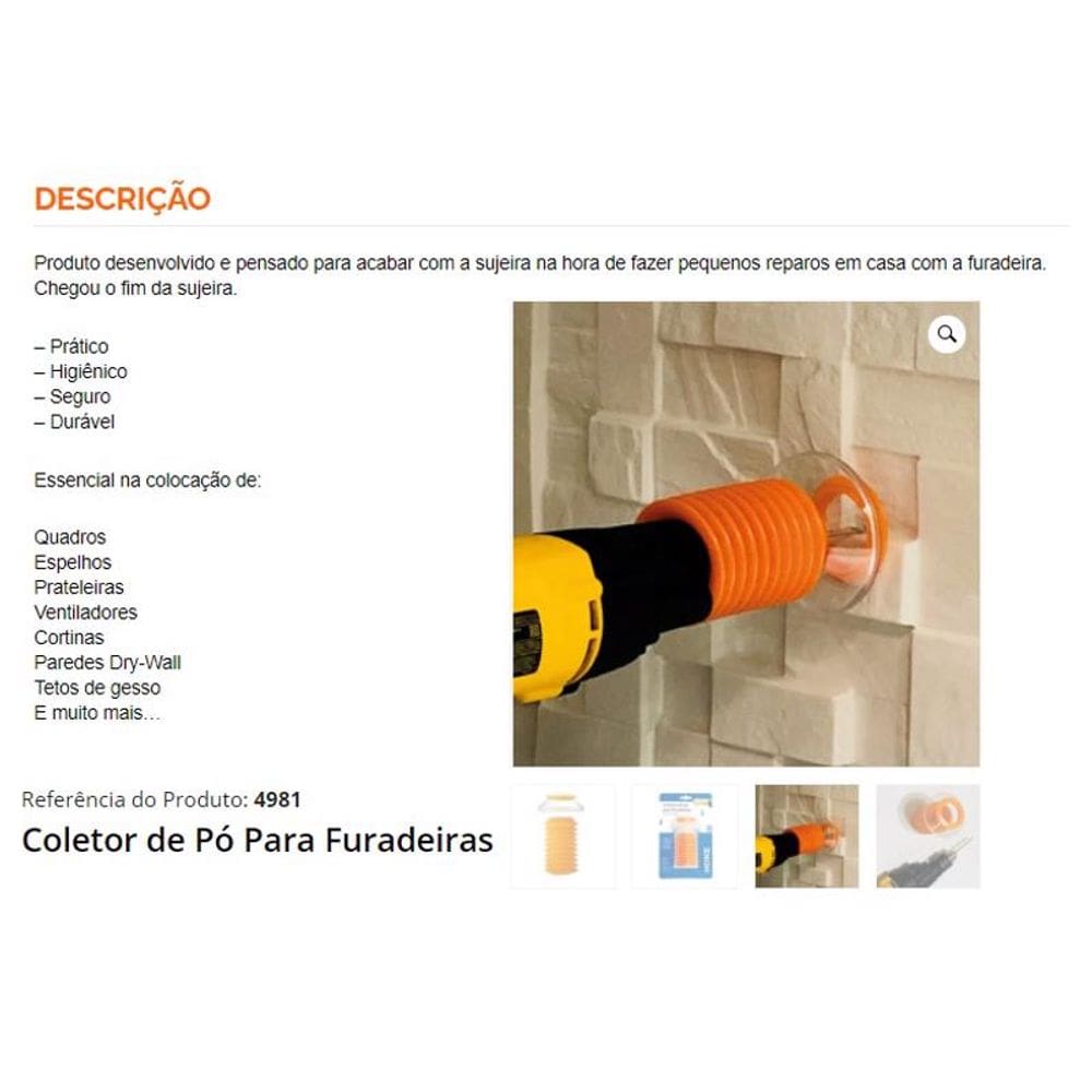 Coletor De Pó Para Uso Em Furadeiras - Stamaco