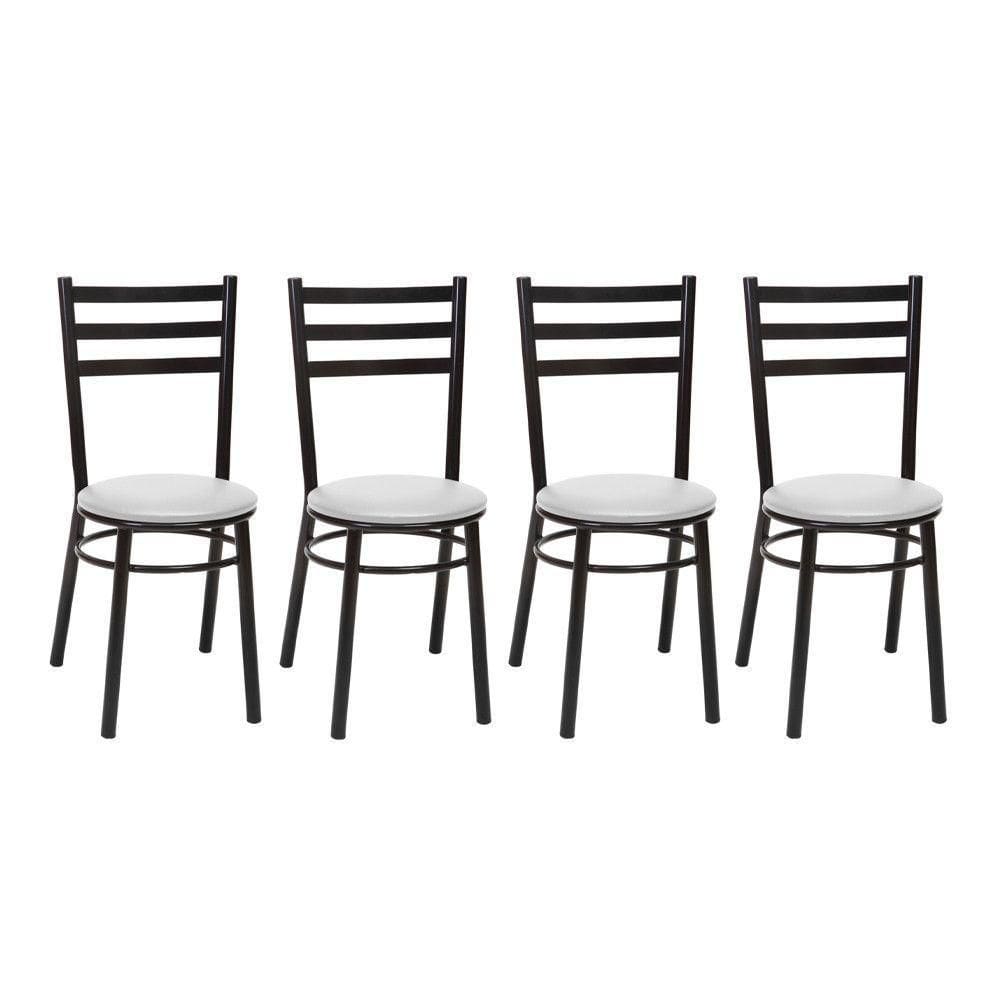 Kit 4 Cadeiras Cp81 Pintadas Pretas Treparoni Preto Com Branco