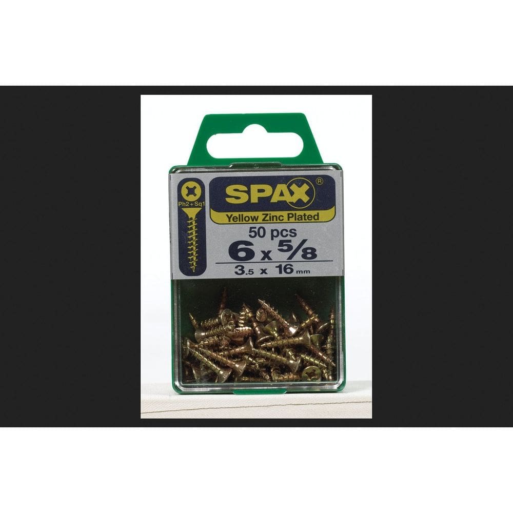 Parafuso SPAX 16 mm Zinc Phillips/Caixa de cabeça plana quadrada 50