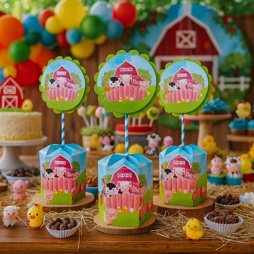 Kit 10 Centro De Mesa Fazendinha Enfeite Festa Aniversário