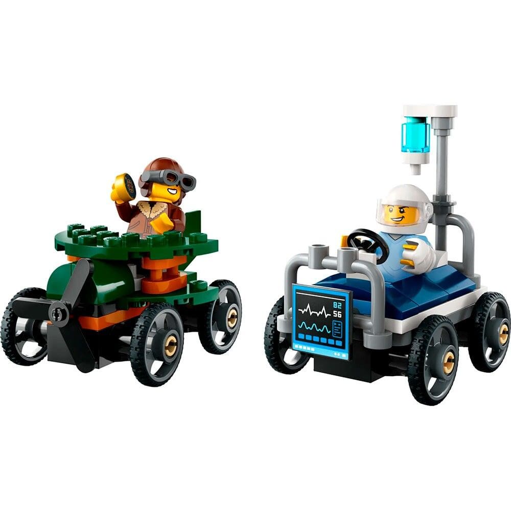 Bloco de Montar - City – Carro de avião vs cama de hospital - 70 peças - LEGO