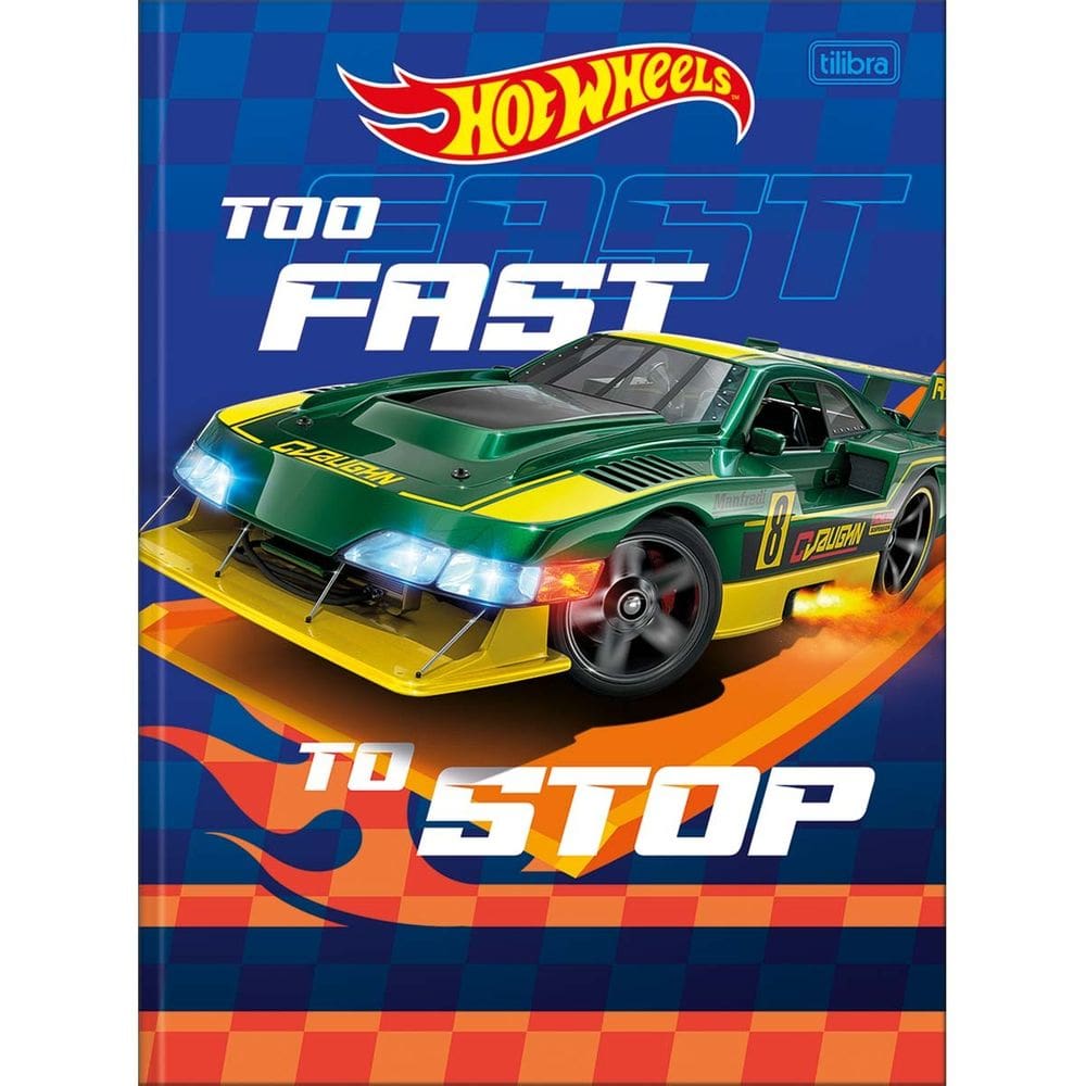 Caderno Brochura Costurado Universitário Grande Hot Wheels 48 Folhas - Tilibra