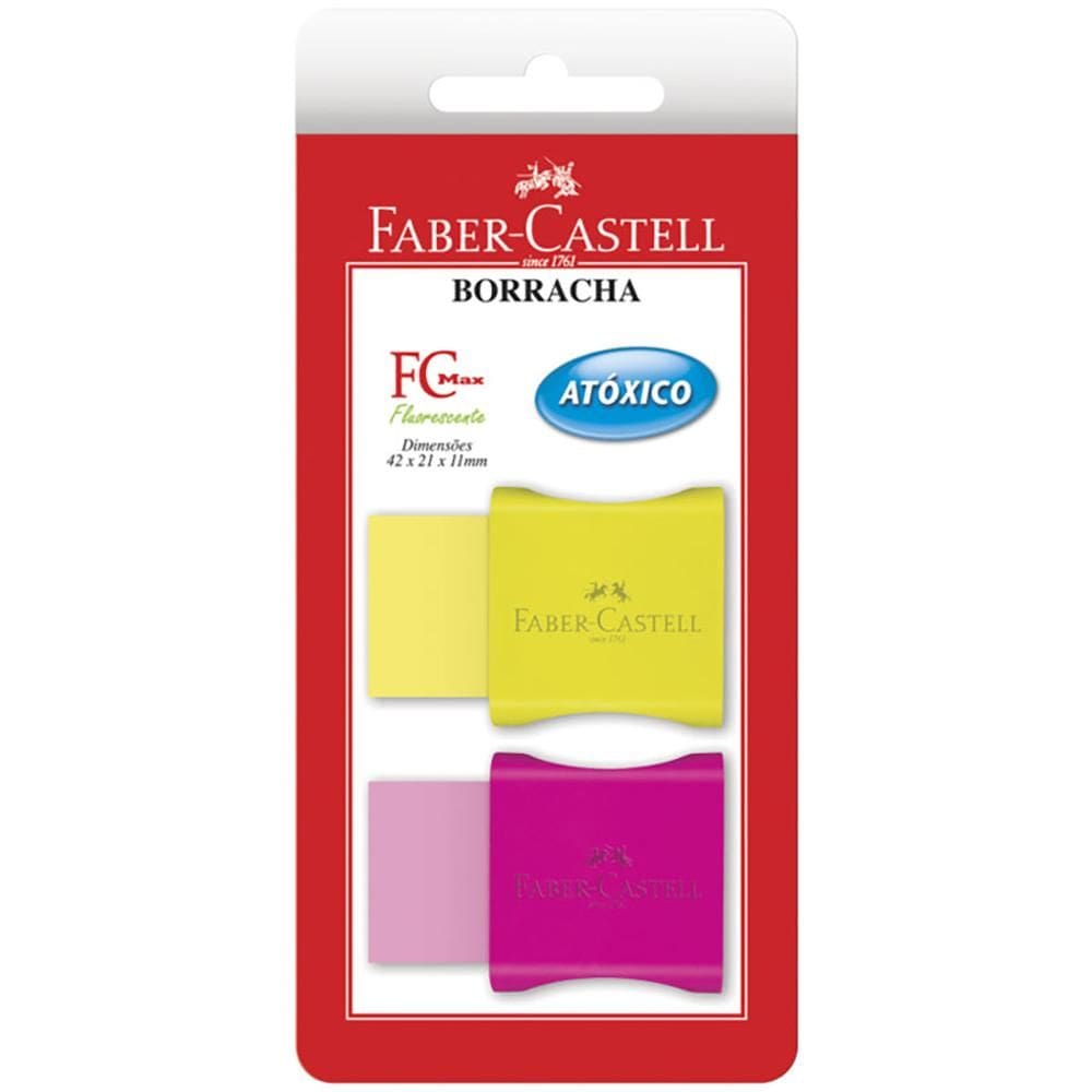 Borracha TK Plast FC Max Neon c/ 2 unid Faber-Castell