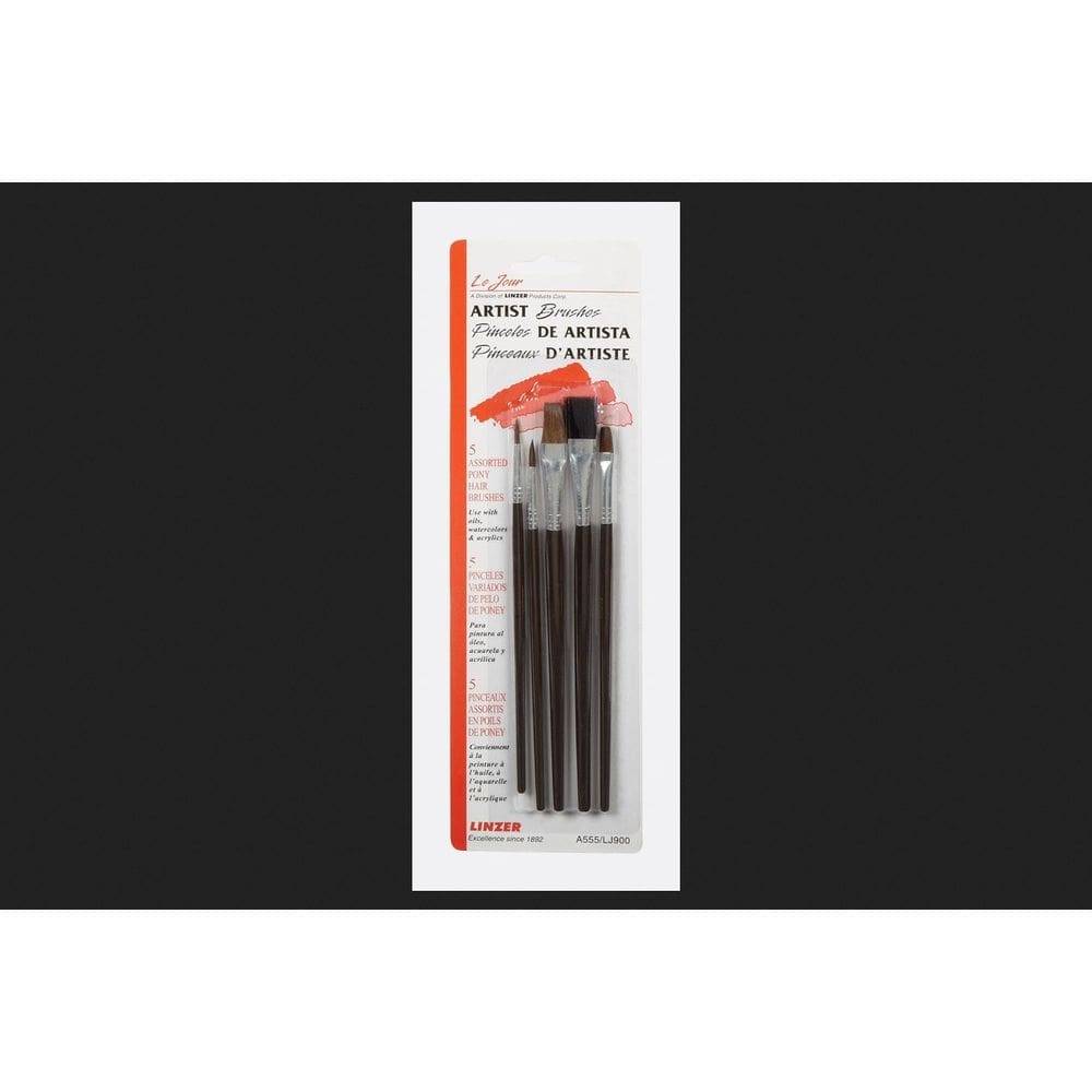 Pincel de pintura Linzer, 6 cm, conjunto variado de cerdas naturais, 5 unidades