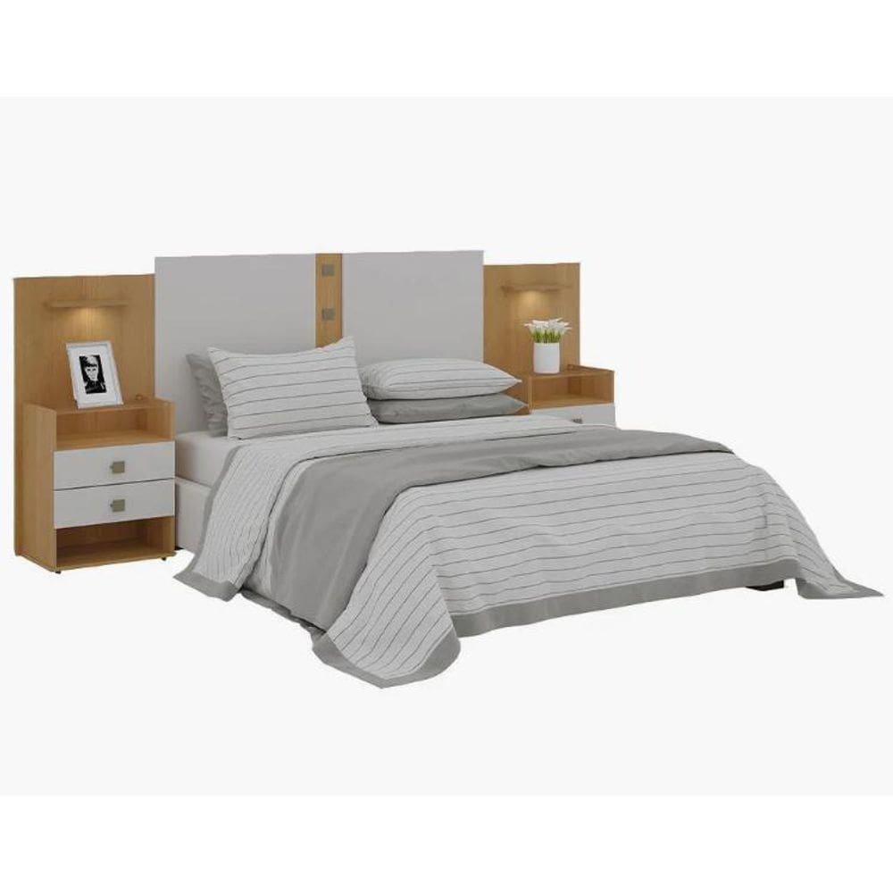 Cabeceira Casal/Queen Rubi 100%MDF Cinamomo/Off - D Doro