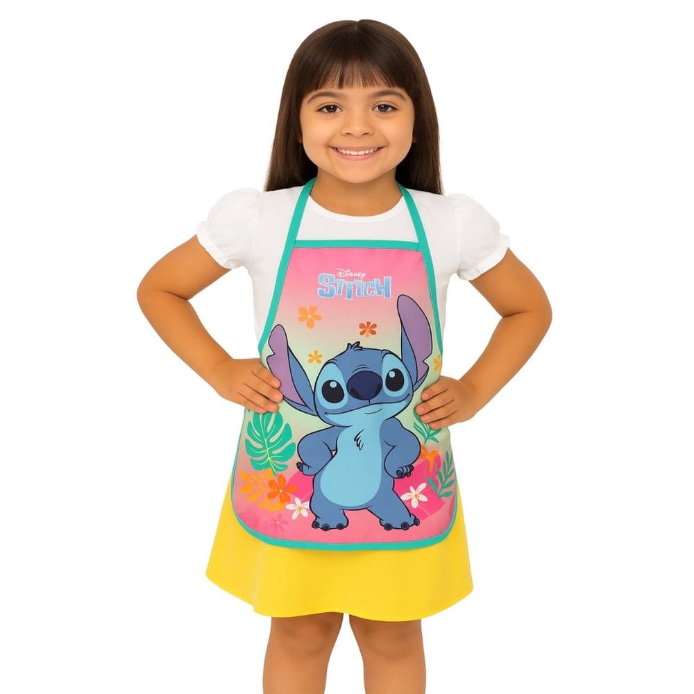 Avental Stitch Infantil Escolar Estampado Para Pintar Luxcel