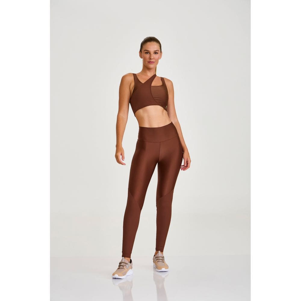 Legging Atletika Detalhe Textura Cajubrasil Marrom Capuccino