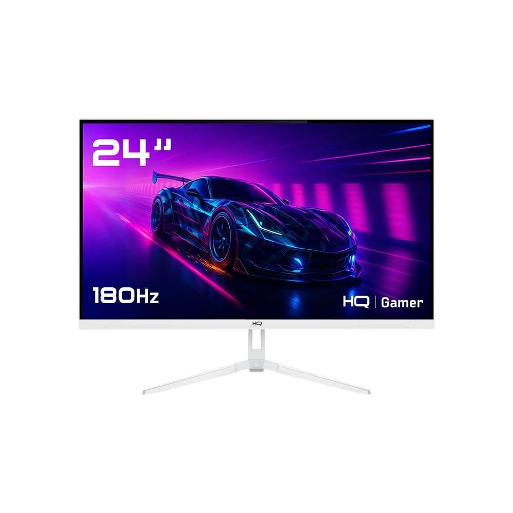 Monitor Gamer Branco 24” 1ms, 180Hz, IPS, AMD FreeSync, Full HD, HDMI, DP, Frameless HQ Premium HQW24IP18