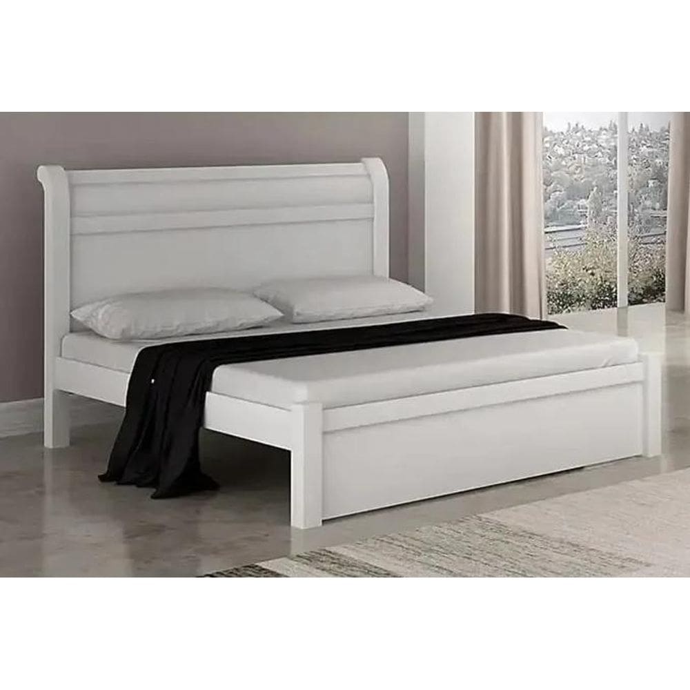 Cama Casal 187 100% MDF Neve - Móveis Valverde