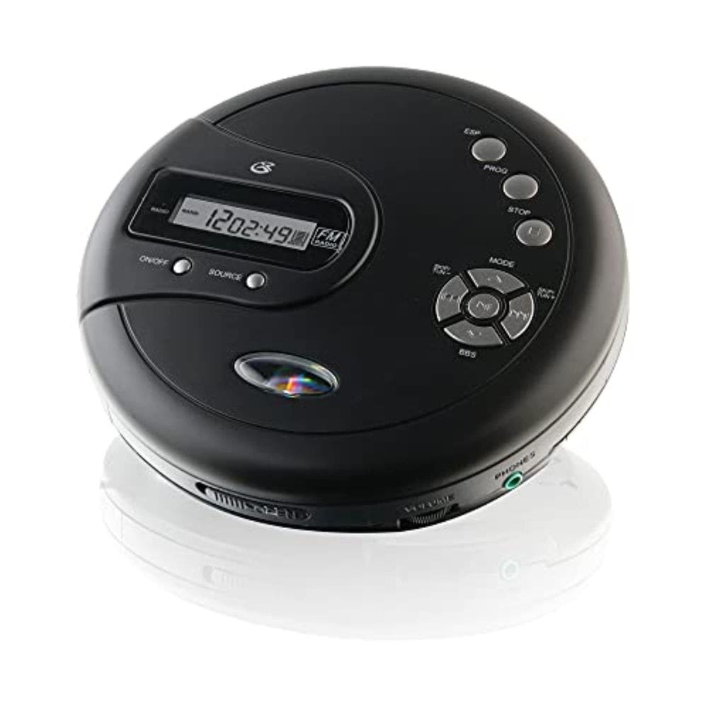 Leitor de CD Portátil GPX PC332B com Rádio FM - Preto