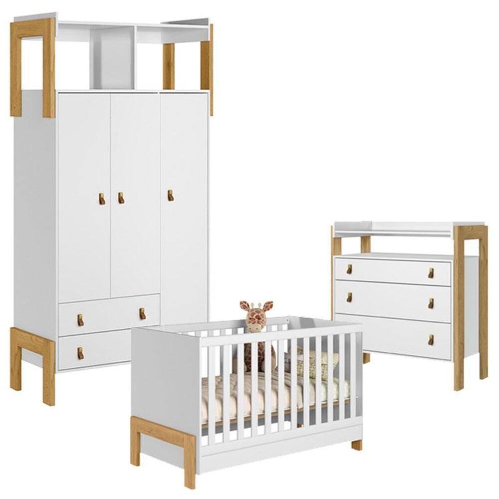 Quarto de Bebê Fantasia Branco Acetinado – Qmovi