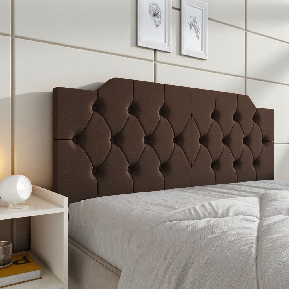 Painel Cabeceira Estofado Dobrável Box Casal Capela Decorativa