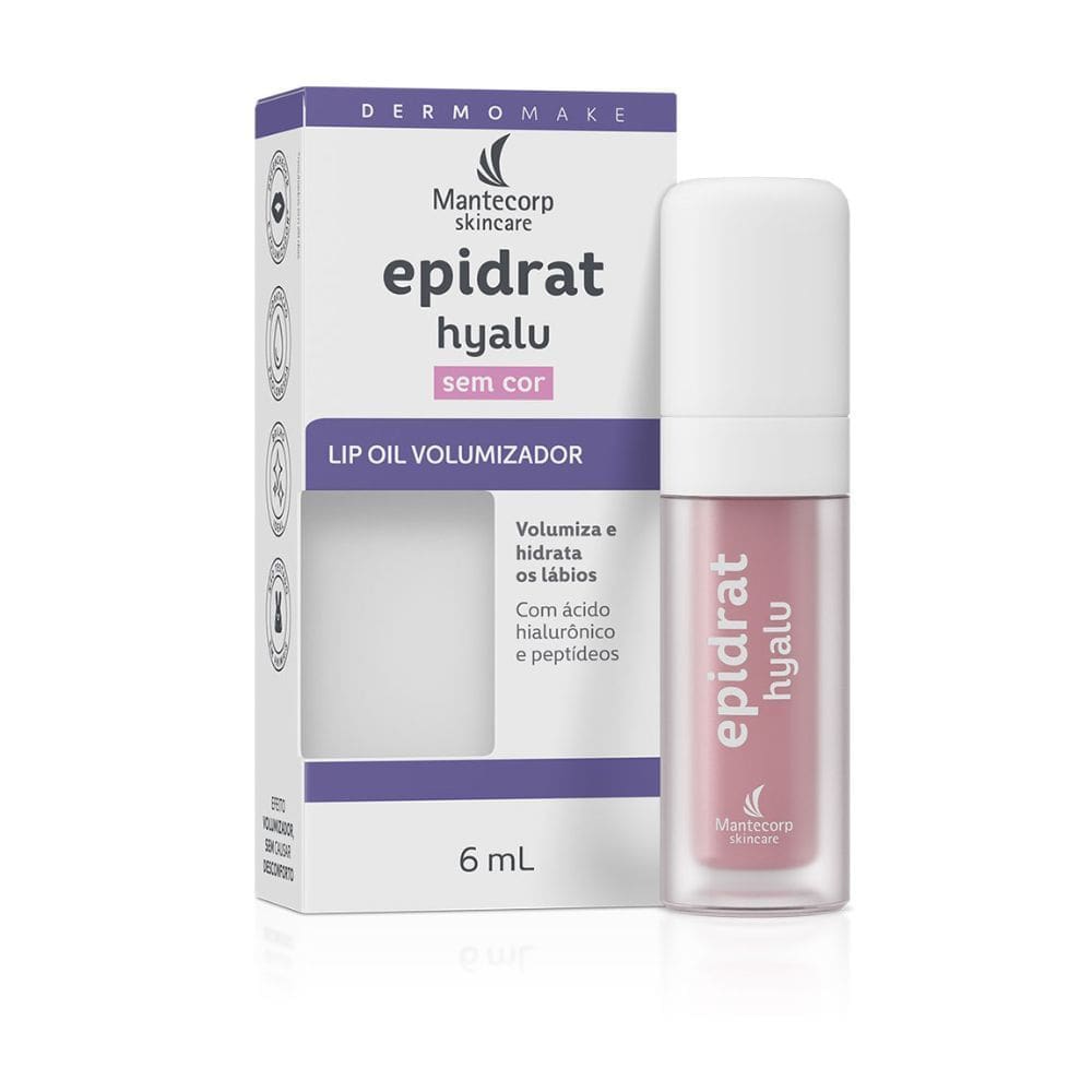 Lip Oil Mantecorp Skincare Epidrat Hyalu Volumizador Sem Cor 6ml