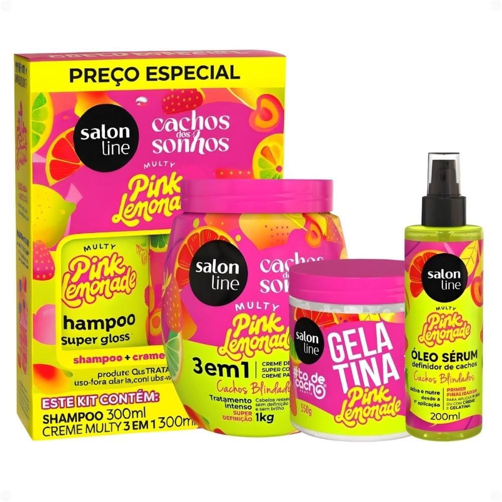 Kit Salon Line Pink Lemonade Cachos Dos Sonhos Completo